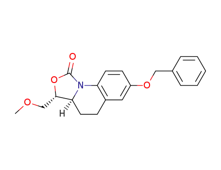 Molecular Structure of 176774-10-0 ([3(S),3a(S)]-(+)-7-benzyloxy-3-methoxymethyl-3,3a,4,5-tetrahydro-1H-oxazolo[3,4-a]quinolin-1-one)
