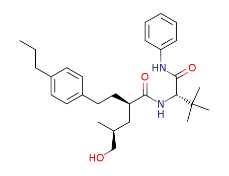 Molecular Structure of 189217-70-7 (5-hydroxy-4(S)-methyl-2(R)-[2-(4-n-propylphenyl)ethyl]pentanoic acid 1-[(S)-tert-butylglycine phenylamide] amide)