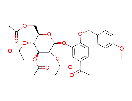 Acetic acid (2S,3R,4S,5R,6R)-4,5-diacetoxy-6-acetoxymethyl-2-[5-acetyl-2-(4-methoxy-benzyloxy)-phenoxy]-tetrahydro-pyran-3-yl ester
