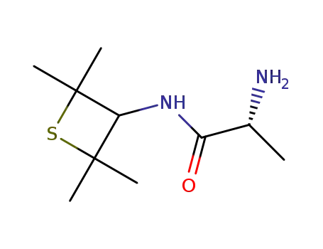 Molecular Structure of 80875-07-6 (Propanamide, 2-amino-N-(2,2,4,4-tetramethyl-3-thietanyl)-, (2R)-)
