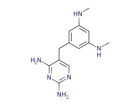 Molecular Structure of 61544-27-2 (2,4-Pyrimidinediamine, 5-[[3,5-bis(methylamino)phenyl]methyl]-)