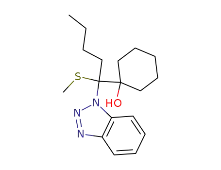 Molecular Structure of 203131-97-9 (1-(1-Benzotriazol-1-yl-1-methylsulfanyl-pentyl)-cyclohexanol)