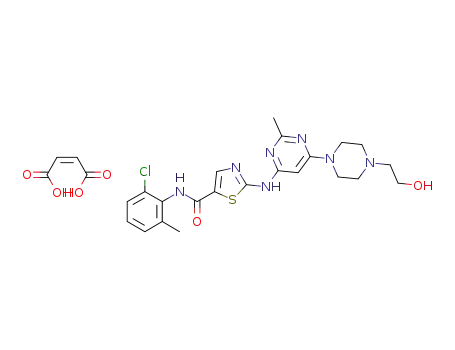 Molecular Structure of 930110-77-3 (N-(2-chloro-6-methylphenyl)-2-((6-(4-(2-hydroxyethyl)-1-piperazinyl)-2-methyl-4-pyrimidinyl)amino)-1,3-thiazole-5-carboxamide maleic acid salt)