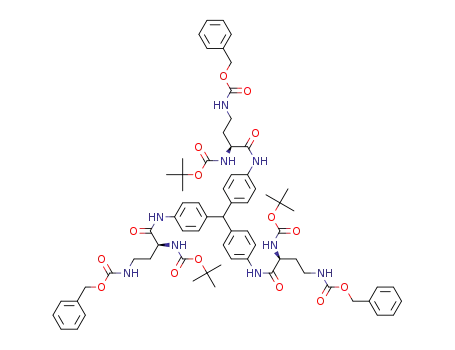 Molecular Structure of 378802-38-1 (tris[4-(β-benzyloxycarbonylaminomethyl-N-t-butoxycarbonyl-L-alanyl)aminophenyl]methane)