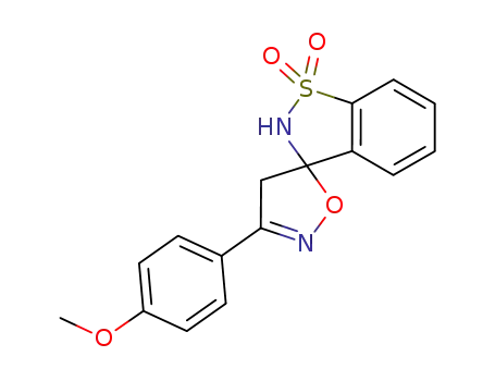 Molecular Structure of 943963-85-7 (3'-(4-methoxyphenyl)spiro[1,2-benzoisothiazole-3,5'(4'H)-isoxazole] 1,1-dioxide)