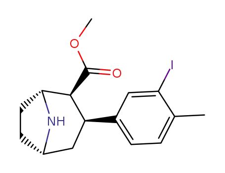 2β-carbomethoxy-3β-(4'-methyl-3'-iodophenyl)nortropane
