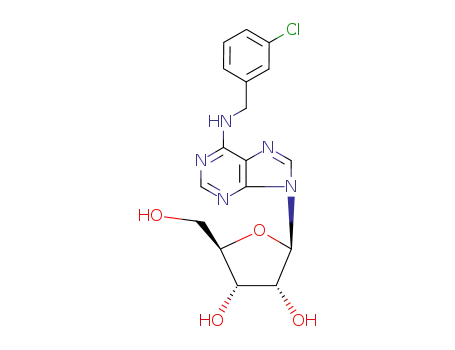Molecular Structure of 23660-97-1 (Adenosine, N-[(3-chlorophenyl)methyl]-)