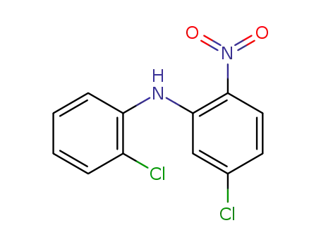 Molecular Structure of 162140-41-2 (Benzenamine, 5-chloro-N-(2-chlorophenyl)-2-nitro-)
