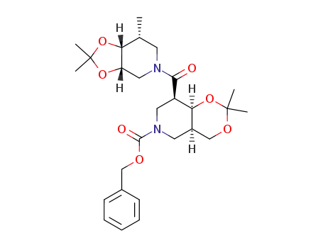 (3S,4R,5R)-1-[(3R,4S,5R)-1-benzyloxycarbonyl-4-hydroxy-5-hydroxymethyl-4,5'-O-isopropylidenepiperidine-3-carbonyl]-3,4-isopropylidenedioxy-5-methylpiperidine