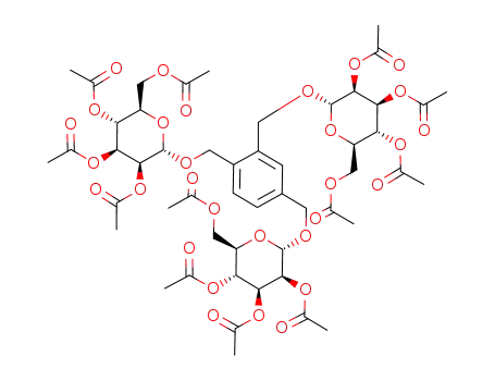 Acetic acid (2R,3R,4S,5S,6S)-3,5-diacetoxy-2-acetoxymethyl-6-[2,5-bis-((2S,3S,4S,5R,6R)-3,4,5-triacetoxy-6-acetoxymethyl-tetrahydro-pyran-2-yloxymethyl)-benzyloxy]-tetrahydro-pyran-4-yl ester