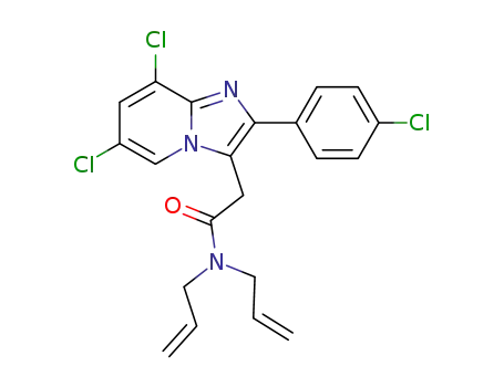Molecular Structure of 362512-43-4 (N,N-di-allyl-[2-(4-chlorophenyl)-6,8-dichloroimidazo[1,2-a]pyridin-3-yl]acetamide)
