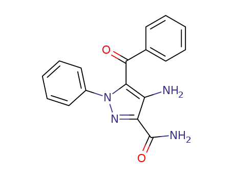 Molecular Structure of 58838-07-6 (1H-Pyrazole-3-carboxamide, 4-amino-5-benzoyl-1-phenyl-)