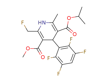 Molecular Structure of 112639-89-1 (3,5-Pyridinedicarboxylic acid,
2-(fluoromethyl)-1,4-dihydro-6-methyl-4-(2,3,5,6-tetrafluorophenyl)-,
3-methyl 5-(1-methylethyl) ester)