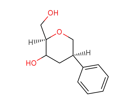 Molecular Structure of 234087-16-2 ((2R,5R)-2-Hydroxymethyl-5-phenyl-tetrahydro-pyran-3-ol)