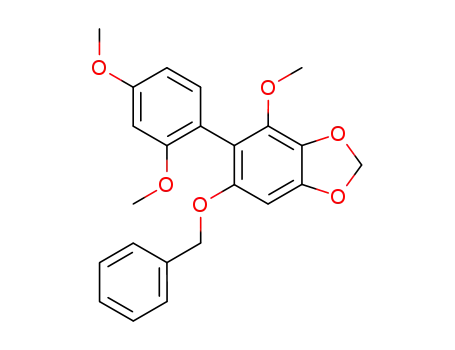 Molecular Structure of 1025908-97-7 (6-benzyloxy-5-(2,4-dimethoxy-phenyl)-4-methoxy-benzo[1,3]dioxole)