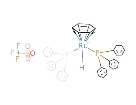 [RuH(C<sub>6</sub>H<sub>6</sub>)(P(C<sub>6</sub>H<sub>5</sub>)3)2]<sup>(1+)</sup>*CF<sub>3</sub>SO<sub>3</sub><sup>(1-)</sup>=[RuH(C<sub>6</sub>H<sub>6</sub>)(P(C<sub>6</sub>H<sub>5</sub>)3)2](CF<sub>3</sub>SO<sub>3</sub>)