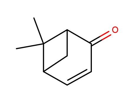 Molecular Structure of 1123-46-2 ((1R,5R)-6,6-Dimethylbicyclo[3.1.1]hept-3-en-2-one)