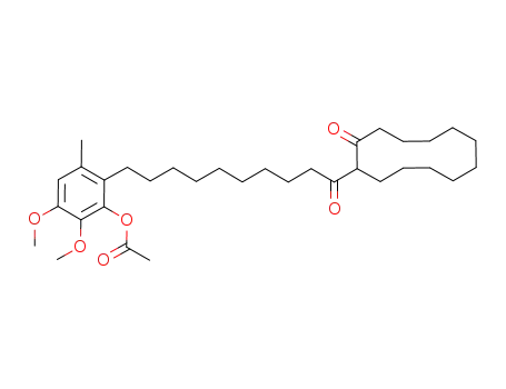Cyclododecanone,
2-[10-[2-(acetyloxy)-3,4-dimethoxy-6-methylphenyl]-1-oxodecyl]-