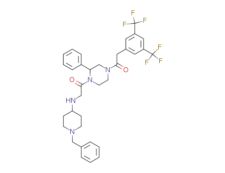 Piperazine,
4-[[3,5-bis(trifluoromethyl)phenyl]acetyl]-2-phenyl-1-[[[1-(phenylmethyl)-4
-piperidinyl]amino]acetyl]-