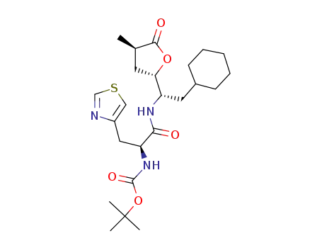 (3R,5S)-5-{(1S)-1-[N-(t-butoxycarbonyl)-3-(4-thiazolyl)-L-alanyl ]amino-2-cyclohexylethyl}-3-methyldihydrofuran-2(3H)-one