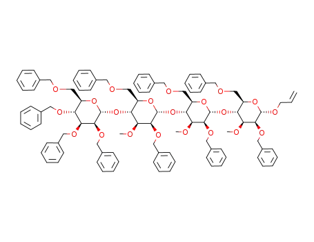 allyl O-(2,3,4,6-tetra-O-benzyl-α-D-mannopyranosyl)-[(1->4)-O-(2,6-di-O-benzyl-3-O-methyl-α-D-mannopyranosyl)]2-(1->4)-2,6-di-O-benzyl-3-O-methyl-α-D-mannopyranoside