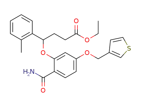 ethyl (RS)-4-[2-carbamoyl-5-(thien-3-yl-methoxy)phenoxy]-4-(2-methylphenyl)butanoate