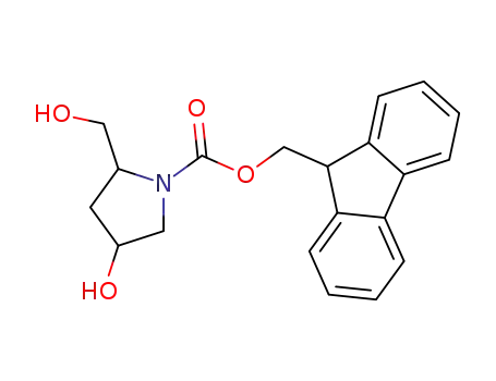 Molecular Structure of 178113-42-3 ((9H-fluoren-9-yl)methyl 4-hydroxy-2-(hydroxymethyl)pyrrolidine-1-carboxylate)