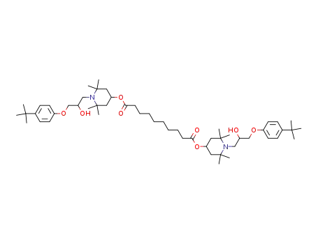 Molecular Structure of 155302-75-3 (Di{2,2,6,6-tetramethyl-1-[2-hydroxy-3-(4-t-butylphenoxy)propyl]-4-piperidyl} sebacate)