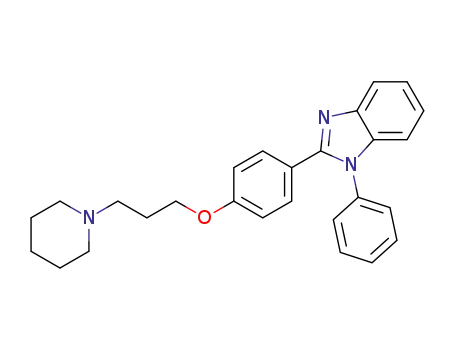 Molecular Structure of 175713-98-1 (1H-Benzimidazole, 1-phenyl-2-[4-[3-(1-piperidinyl)propoxy]phenyl]-)