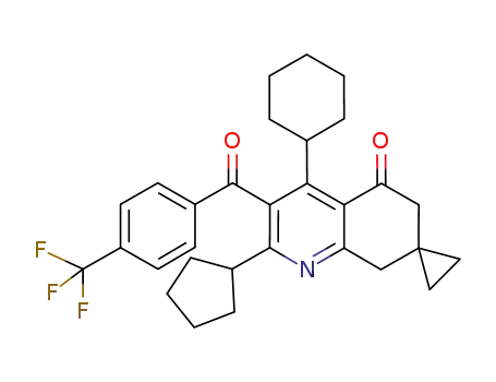 4'-cyclohexyl-2'-cyclopentyl-3'-[4-(trifluoromethyl)benzoyl]-6'H-spiro[cyclopropan-1,7'-quinolin]-5'(8'H)-one