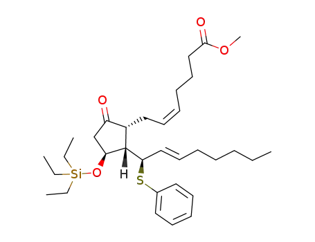 (Z)-7-[(1R,2S,3S)-5-Oxo-2-((E)-(R)-1-phenylsulfanyl-oct-2-enyl)-3-triethylsilanyloxy-cyclopentyl]-hept-5-enoic acid methyl ester