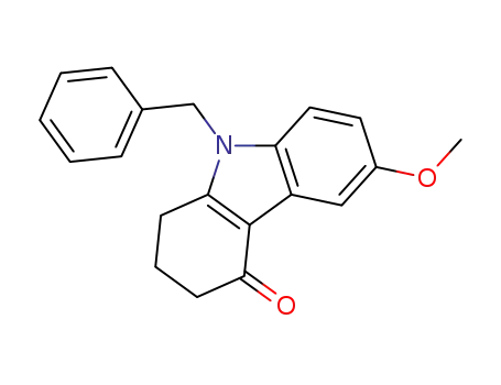 Molecular Structure of 247096-44-2 (9-benzyl-6-methoxy-1,2,3,9-tetrahydro-4H-carbazol-4-one)