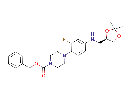 N-[4(R)-(2,2-dimethyl-1,3-dioxolane-4-yl)methyl]-3-fluoro-4-(N-carbobenzoxypiperazinyl)aniline
