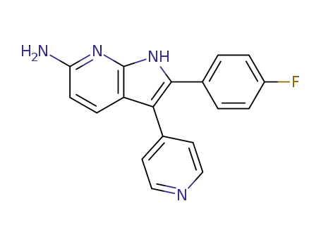 1H-Pyrrolo[2,3-b]pyridin-6-amine, 2-(4-fluorophenyl)-3-(4-pyridinyl)-