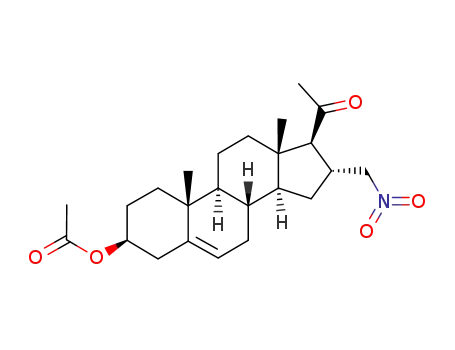 Molecular Structure of 117772-40-4 (3β-acetoxy-16α-nitromethyl-5-pregnen-20-one)