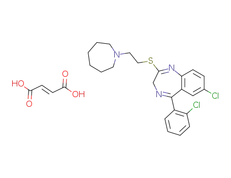 2-(2-perhydroazepin-1-ylethylthio)-5-(2-chlorophenyl)-7-chloro-3H-1,4-benzodiazepine fumarate