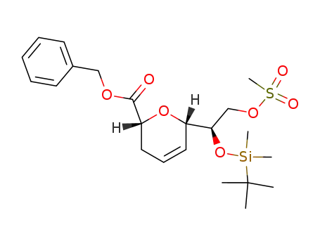 (2R,6S)-6-[(R)-1-(tert-Butyl-dimethyl-silanyloxy)-2-methanesulfonyloxy-ethyl]-3,6-dihydro-2H-pyran-2-carboxylic acid benzyl ester