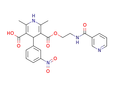 2,6-dimethyl4-(3-nitrophenyl)-1,4-dihydropyridine-3,5-dicarboxylic acid 3-(2-nicotinoylaminoethyl) ester