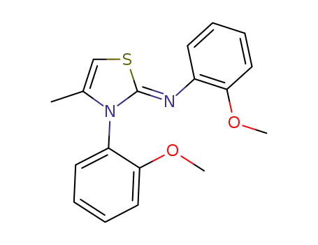Molecular Structure of 1000171-53-8 ((Z)-[4-methyl-3-(2-methoxyphenyl)-1,3-thiazol-2(3H)-ylidene]-N-(2-methoxyphenyl)amine)