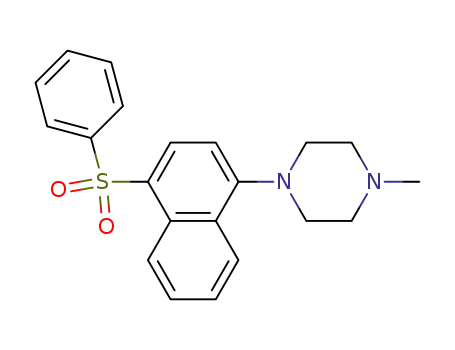 Molecular Structure of 594853-75-5 (Piperazine, 1-methyl-4-[4-(phenylsulfonyl)-1-naphthalenyl]-)