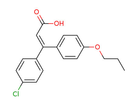 Molecular Structure of 133263-12-4 (2-Propenoic acid, 3-(4-chlorophenyl)-3-(4-propoxyphenyl)-, (E)-)