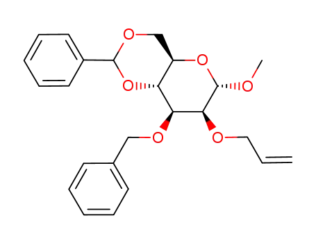 Molecular Structure of 210297-54-4 (Methyl2-O-allyl-3-O-benzyl-4,6-O-benzylidene-a-D-mannopyranoside)