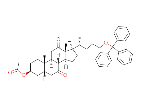 Acetic acid (3S,5S,8R,9S,10S,13R,14S,17R)-10,13-dimethyl-17-((R)-1-methyl-4-trityloxy-butyl)-7,12-dioxo-hexadecahydro-cyclopenta[a]phenanthren-3-yl ester