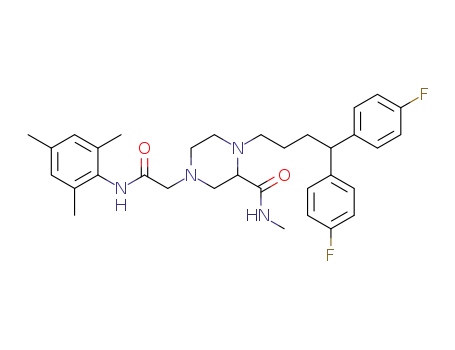 4-[4,4-bis(4-fluorophenyl)butyl]-3-[(methylamino)-carbonyl]-N-(2,4,6-trimethylphenyl)-1-piperazineacetamide