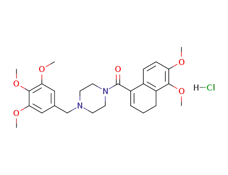 Molecular Structure of 119034-35-4 (1-(7,8-dimethoxy-1,2-dihydro-4-naphthoyl)-4-(3,4,5-trimethoxybenzyl)piperazine hydrochloride)