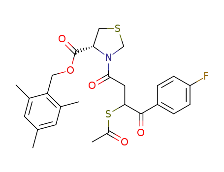 [4R]-3-[3-Acetylthio-3-(4-fluorobenzoyl)propionyl]-4-thiazolidinecarboxylic acid, 2,4,6-trimethylbenzyl ester