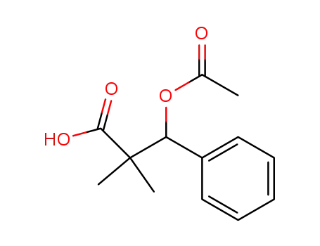 Molecular Structure of 221675-86-1 (Benzenepropanoic acid, -ba--(acetyloxy)--alpha-,-alpha--dimethyl- (9CI))
