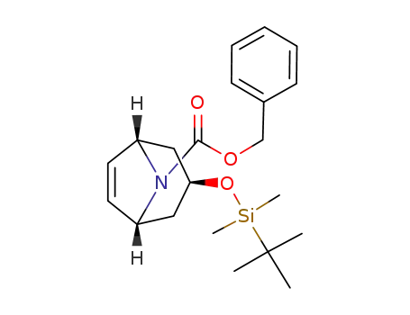 Molecular Structure of 647027-72-3 (8-Azabicyclo[3.2.1]oct-6-ene-8-carboxylic acid,
3-[[(1,1-dimethylethyl)dimethylsilyl]oxy]-, phenylmethyl ester, (3-exo)-)