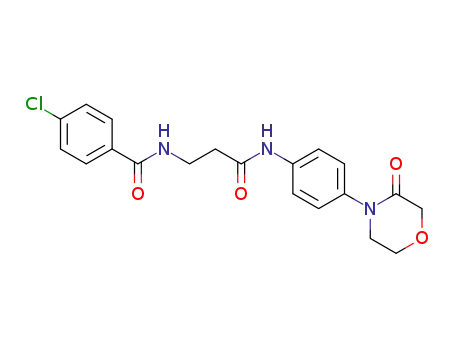 Molecular Structure of 863015-60-5 (4-Chloro-N-{2-[4-(3-oxo-morpholin-4-yl)-phenylcarbamoyl]-ethyl}-benzamide)