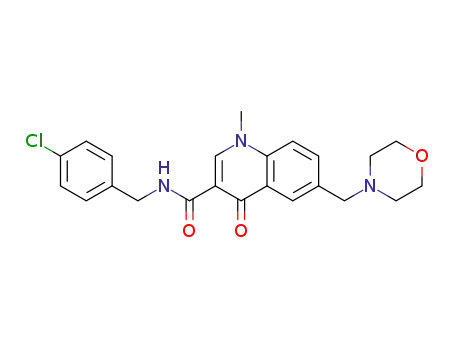 Molecular Structure of 282536-25-8 (N-(4-Chlorobenzyl)-1-methyl-6-(4-morpholinylmethyl)-4-oxo-1,4-dihydroquinoline-3-carboxamide)